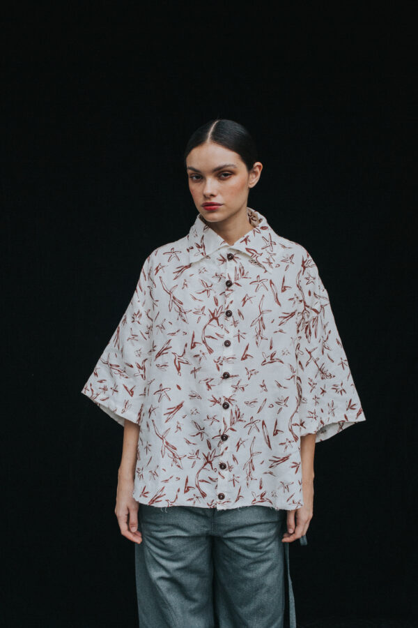 THE JAZMIN RED WHITE SHIRT - Image 4