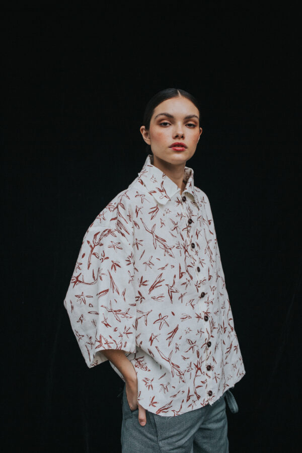 THE JAZMIN RED WHITE SHIRT