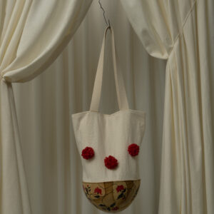 Bolsa con Jícara Pintada "Pies con Flores"